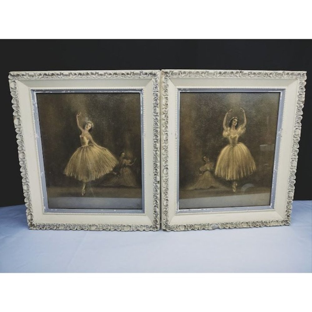 Vintage “Attitudes” interpretations  “Sur Les Pointes” framed prints by Sophia